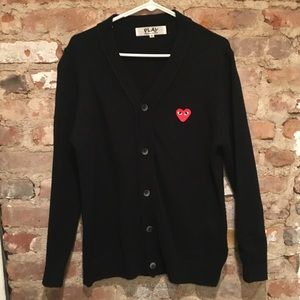 Commes de garçon play wool cardigan